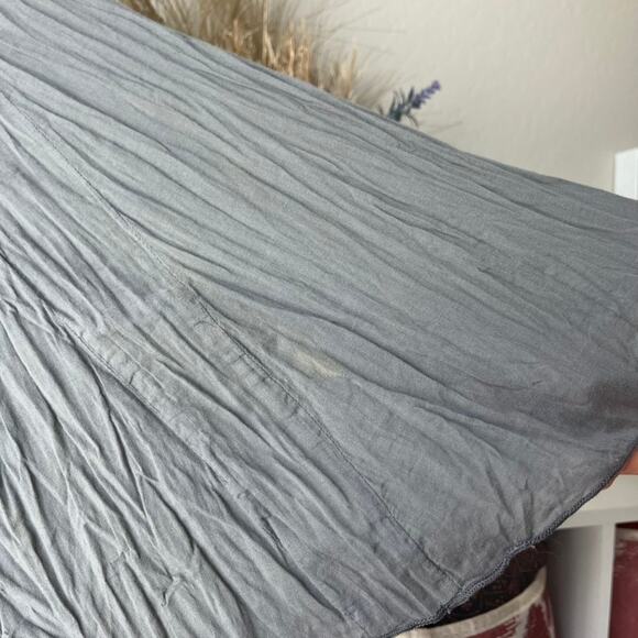 CP Shades Gray Crinkle‎ Textured A-Line Lagenlook Pull-On Midi Skirt Size Medium - Picture 7 of 8